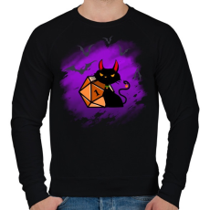 PRINTFASHION Ijesztő Halloween Cica  - Férfi pulóver - Fekete
