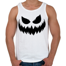 PRINTFASHION Ijesztő halloween tökfej 3 - Férfi atléta - Fehér atléta, trikó