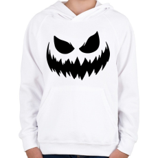 PRINTFASHION Ijesztő halloween tökfej 3 - Gyerek kapucnis pulóver - Fehér