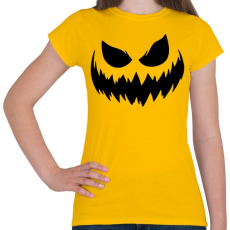 PRINTFASHION Ijesztő halloween tökfej 3 - Női póló - Sárga