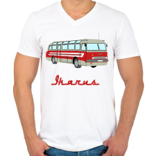 PRINTFASHION ikarus 55 - Férfi V-nyakú póló - Fehér férfi póló