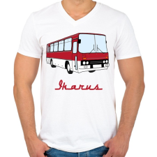 PRINTFASHION Ikarus - Férfi V-nyakú póló - Fehér férfi póló