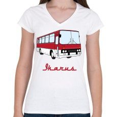 PRINTFASHION Ikarus - Női V-nyakú póló - Fehér