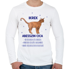 PRINTFASHION Ikrek - Abesszin cica - Férfi hosszú ujjú póló - Fehér