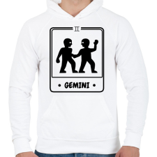 PRINTFASHION ikrek - Férfi kapucnis pulóver - Fehér férfi pulóver, kardigán