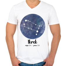 PRINTFASHION Ikrek - Férfi V-nyakú póló - Fehér férfi póló