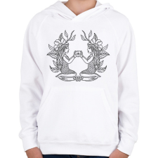 PRINTFASHION Ikrek  - Gyerek kapucnis pulóver - Fehér gyerek pulóver, kardigán