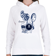 PRINTFASHION ikrek - Női kapucnis pulóver - Fehér női pulóver, kardigán