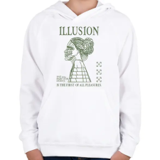 PRINTFASHION Illusion - Gyerek kapucnis pulóver - Fehér gyerek pulóver, kardigán