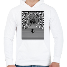 PRINTFASHION Illúzió - Férfi kapucnis pulóver - Fehér férfi pulóver, kardigán