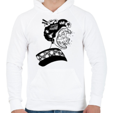 PRINTFASHION Illúzió - Férfi kapucnis pulóver - Fehér férfi pulóver, kardigán