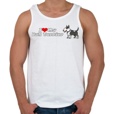 PRINTFASHION ilove my bull terrier - Férfi atléta - Fehér