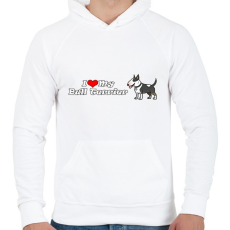 PRINTFASHION ilove my bull terrier - Férfi kapucnis pulóver - Fehér