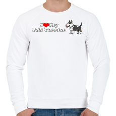 PRINTFASHION ilove my bull terrier - Férfi pulóver - Fehér