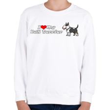 PRINTFASHION ilove my bull terrier - Gyerek pulóver - Fehér gyerek pulóver, kardigán