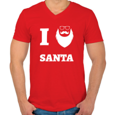 PRINTFASHION ilovesanta - Férfi V-nyakú póló - Piros