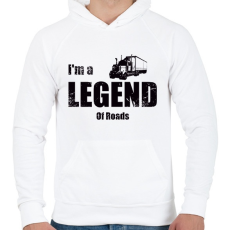 PRINTFASHION im a legend of roads - Férfi kapucnis pulóver - Fehér
