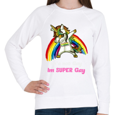 PRINTFASHION im'a not gay - Női pulóver - Fehér női pulóver, kardigán