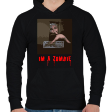 PRINTFASHION IM A ZOMBIE - Férfi kapucnis pulóver - Fekete férfi pulóver, kardigán