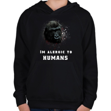 PRINTFASHION IM ALERGIC TO HUMANS - Gyerek kapucnis pulóver - Fekete