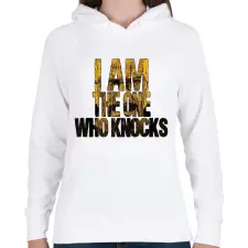 PRINTFASHION IM AM THE ONE WHO KNOCKS - Női kapucnis pulóver - Fehér női pulóver, kardigán