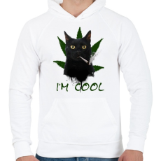 PRINTFASHION IM COOL - Férfi kapucnis pulóver - Fehér