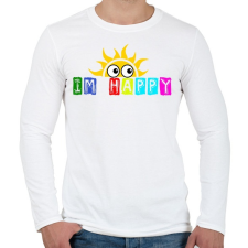 PRINTFASHION im happy - Férfi hosszú ujjú póló - Fehér férfi póló