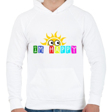 PRINTFASHION im happy - Férfi kapucnis pulóver - Fehér