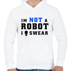 PRINTFASHION im not a robot - Férfi kapucnis pulóver - Fehér
