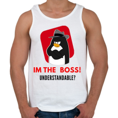 PRINTFASHION im the boss - Férfi atléta - Fehér