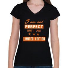 PRINTFASHION IMA NOT PERFECT - Női V-nyakú póló - Fekete