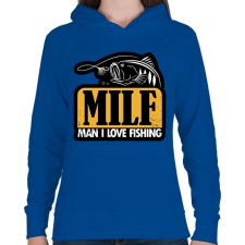 PRINTFASHION Imádok horgászni!  - Női kapucnis pulóver - Királykék női pulóver, kardigán