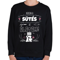 PRINTFASHION Imádok sütni - Gyerek pulóver - Fekete