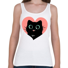 PRINTFASHION Imádom a fekete cicákat - Női atléta - Fehér női trikó