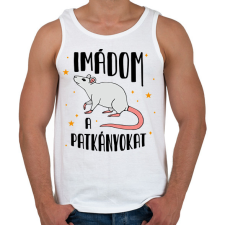 PRINTFASHION Imádom a patkányokat - Férfi atléta - Fehér atléta, trikó