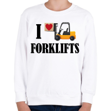 PRINTFASHION Imádom a targoncákat - Gyerek pulóver - Fehér gyerek pulóver, kardigán