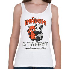 PRINTFASHION Imádom a tesómat... - Női atléta - Fehér