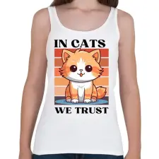 PRINTFASHION In Cats We Trust - Női atléta - Fehér női trikó