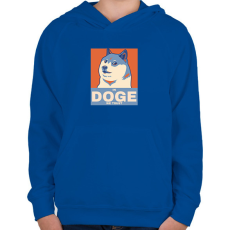 PRINTFASHION IN DOGE WE TRUST - Gyerek kapucnis pulóver - Királykék