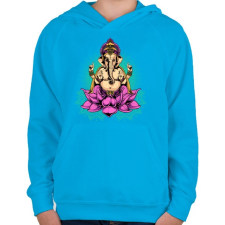 PRINTFASHION Indiai istenség - Gyerek kapucnis pulóver - Azúrkék gyerek pulóver, kardigán