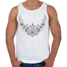 PRINTFASHION Indiai mintás nyakék - Férfi atléta - Fehér