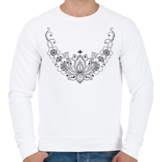 PRINTFASHION Indiai mintás nyakék - Férfi pulóver - Fehér