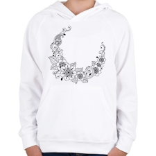 PRINTFASHION Indiai nyakék2 - Gyerek kapucnis pulóver - Fehér gyerek pulóver, kardigán