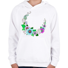 PRINTFASHION Indiai nyakék, színes - Gyerek kapucnis pulóver - Fehér gyerek pulóver, kardigán