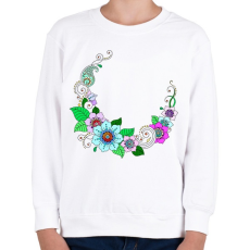 PRINTFASHION Indiai nyakék, színes - Gyerek pulóver - Fehér