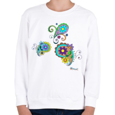 PRINTFASHION Indiai virágok - Gyerek pulóver - Fehér