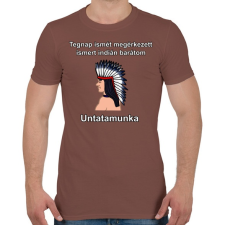 PRINTFASHION Indián barát - Férfi póló - Mogyoróbarna férfi póló