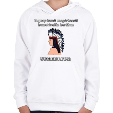 PRINTFASHION Indián barát - Gyerek kapucnis pulóver - Fehér