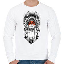 PRINTFASHION indián fej - Férfi pulóver - Fehér férfi pulóver, kardigán