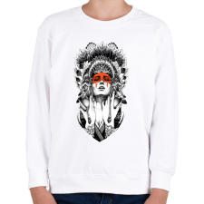 PRINTFASHION indián fej - Gyerek pulóver - Fehér gyerek pulóver, kardigán